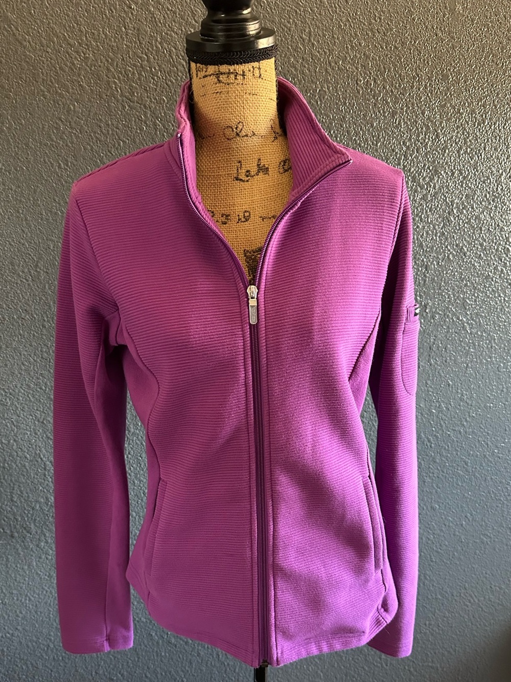 Straight Down Swing Jacket Women’s L Purple Full Zip Golf Athleisure